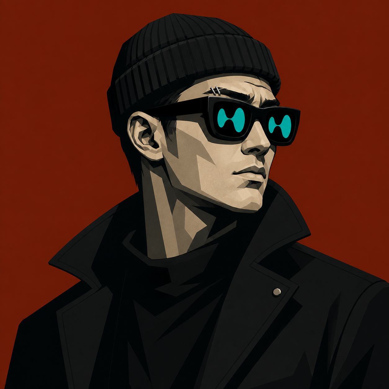 STORMMCHASER in a black watchcap and Hyperliquid glasses